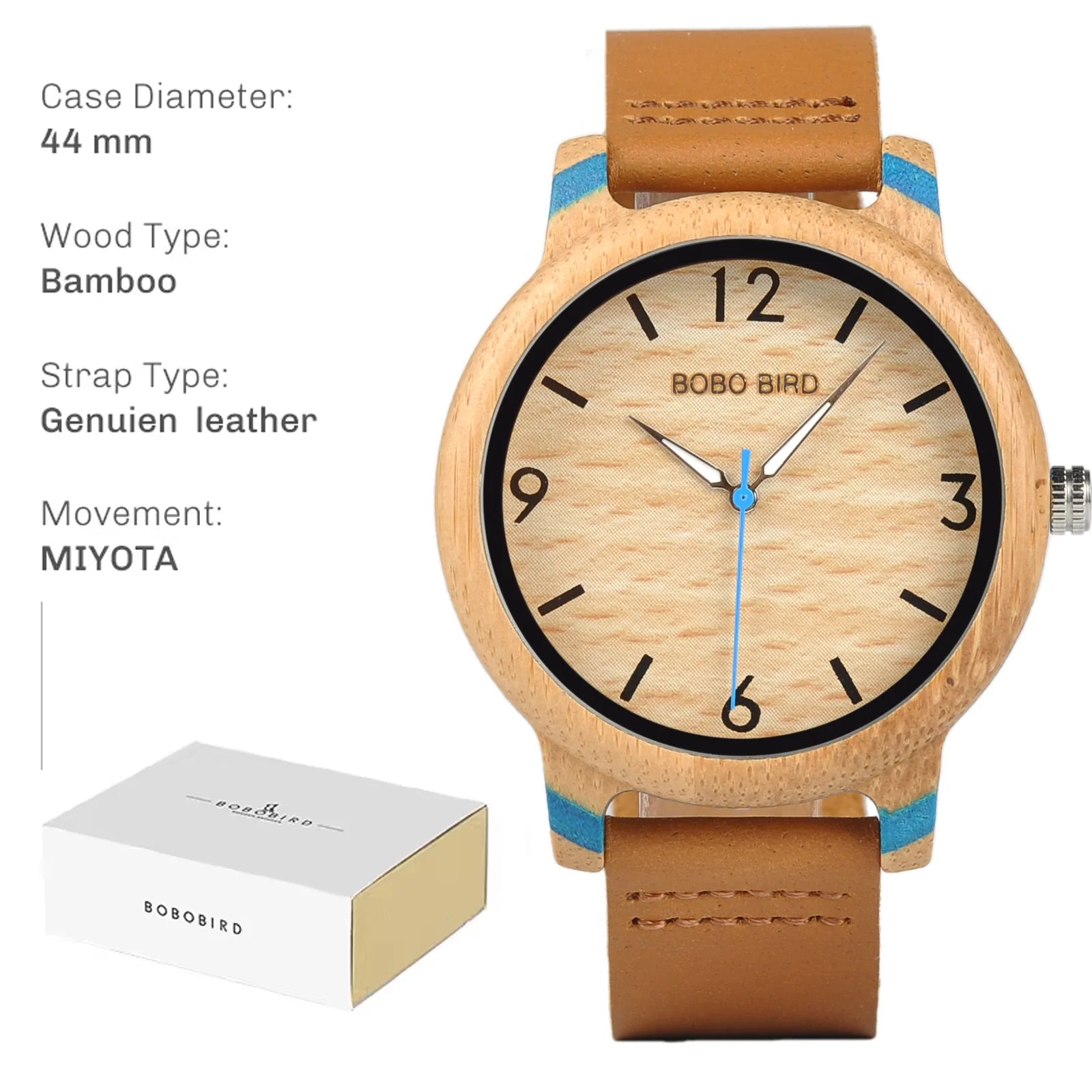 Handcrafted Bamboo Wood Watch — Unisex Quartz | BOBO BIRD