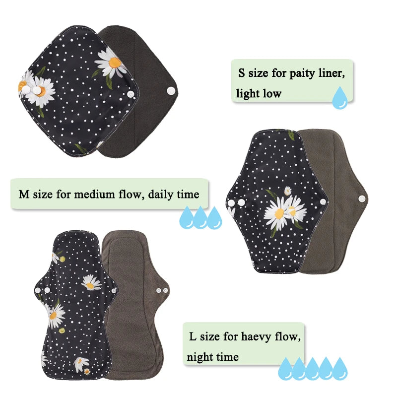 Reusable Menstrual Pads 5-Pack — S, M & L for Day & Night | DHCLOTHBABY
