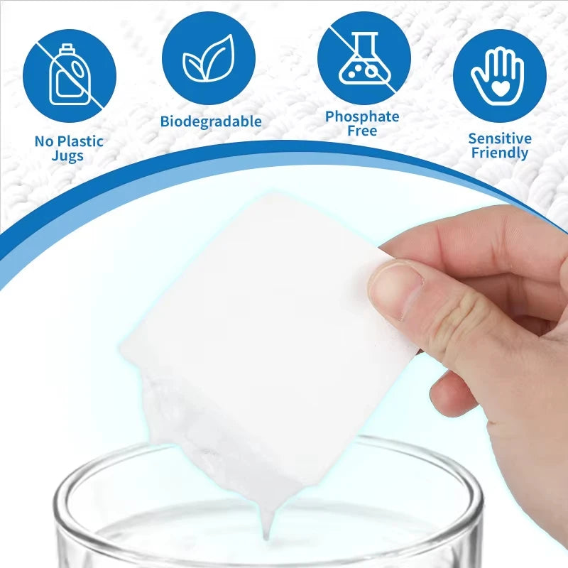 Eco Pure Laundry Detergent Sheets - Vegan, Hypoallergenic, Plastic-Free