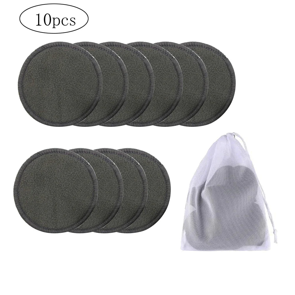 Black Bamboo Fibre Makeup Remover Pads — 10, 16 or 20-Pack | FOEONCO