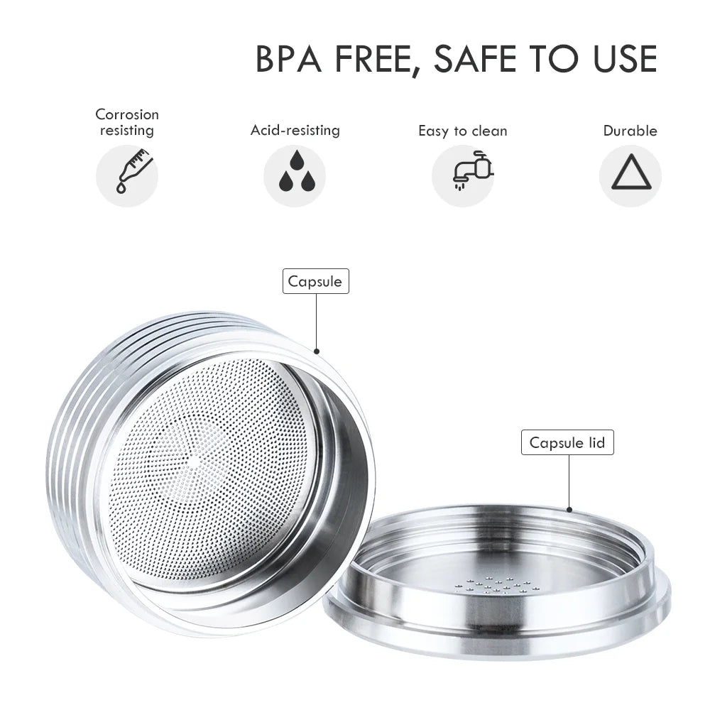 Reusable Stainless Steel Coffee Capsule — Compatible with Lavazza Espresso Point Machines