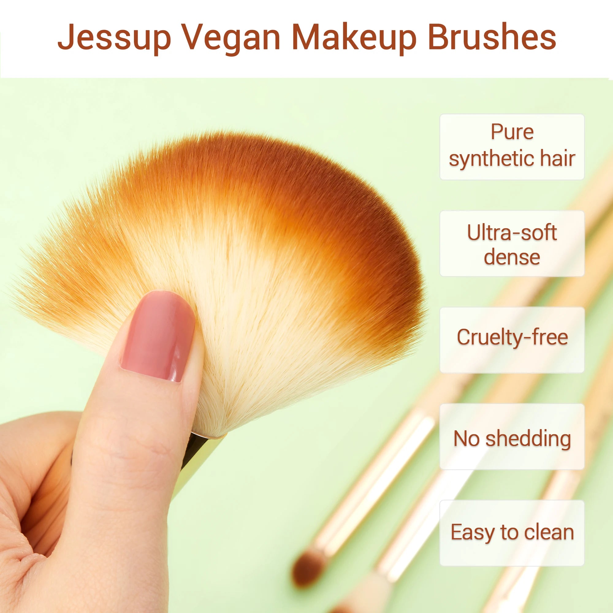Jessup Bamboo Makeup Brush Set – Professional Synthetic Hair | 15, 20 & 25 Piece
