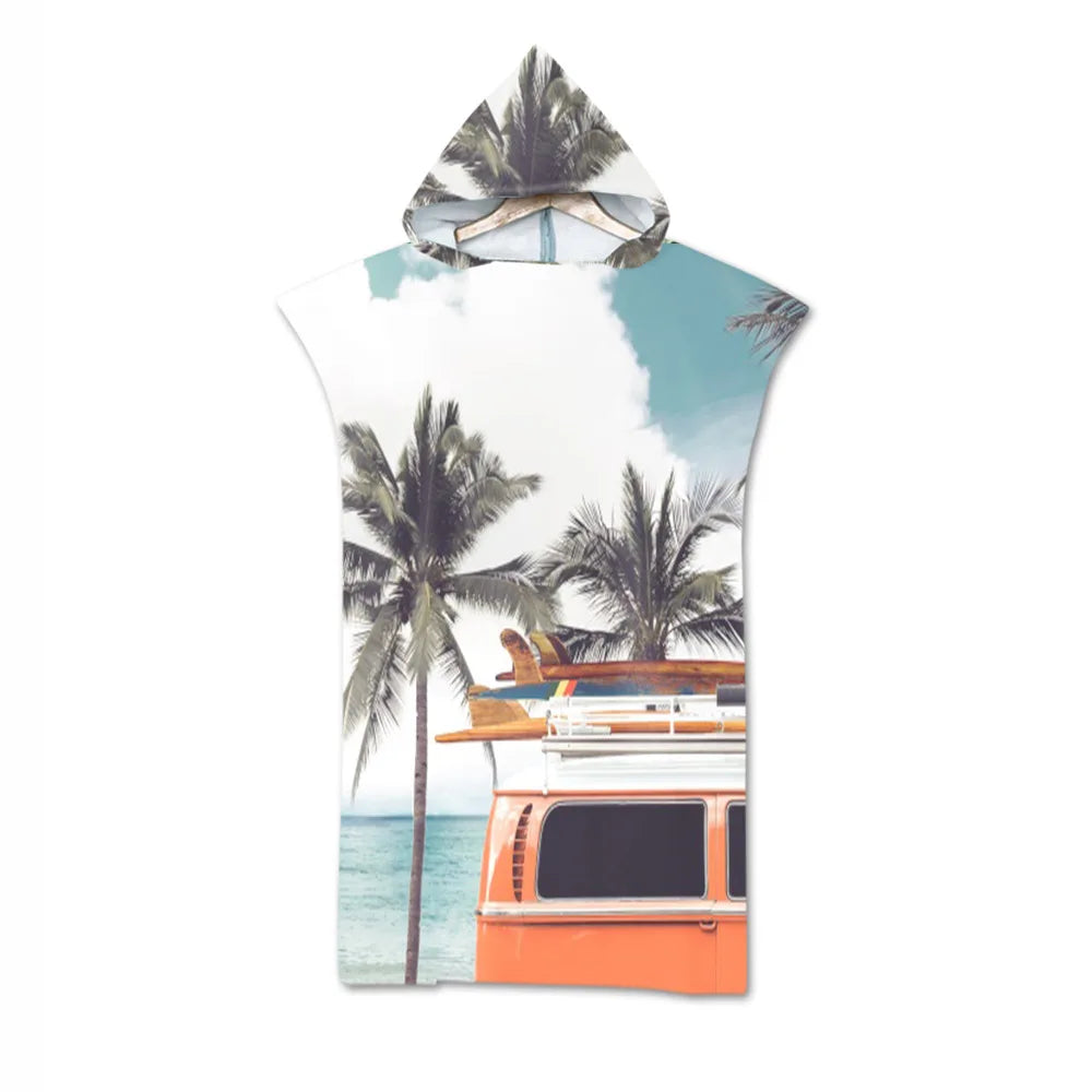 Bamboo Microfiber Hooded Beach Towel Poncho – Quick-Dry | 10 Colours