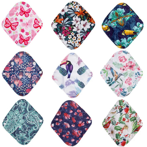 10PCS Reusable Waterproof Bamboo Charcoal Feminine Pads | Washable Cloth Liners for Women | Maternity & Postpartum