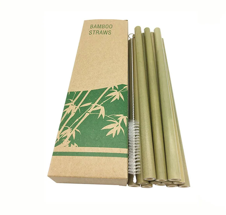 Reusable Bamboo Drinking Straws – Biodegradable & Compostable Eco Straw Set