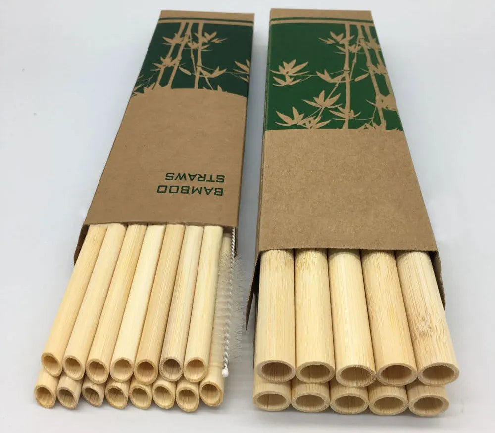 Reusable Bamboo Drinking Straws – Biodegradable & Compostable Eco Straw Set