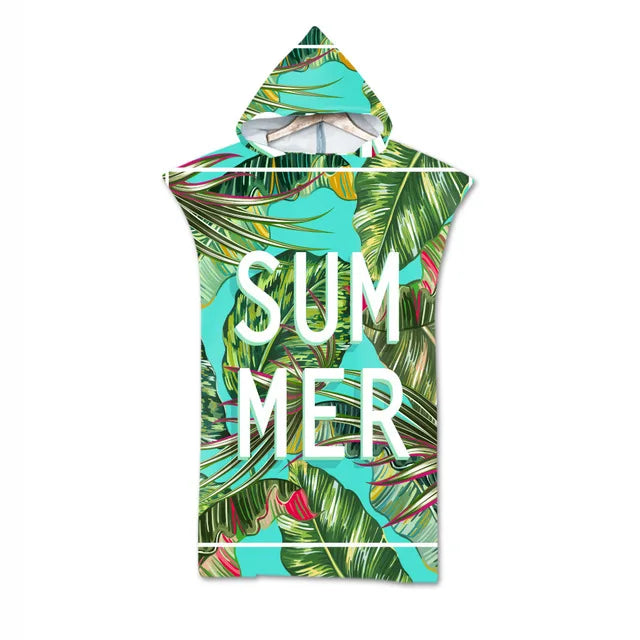 Bamboo Microfiber Hooded Beach Towel Poncho – Quick-Dry | 10 Colours