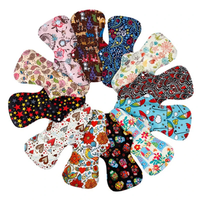 Reusable Bamboo Charcoal Cloth Menstrual Pads – Heavy Flow / Overnight | 10-Pack