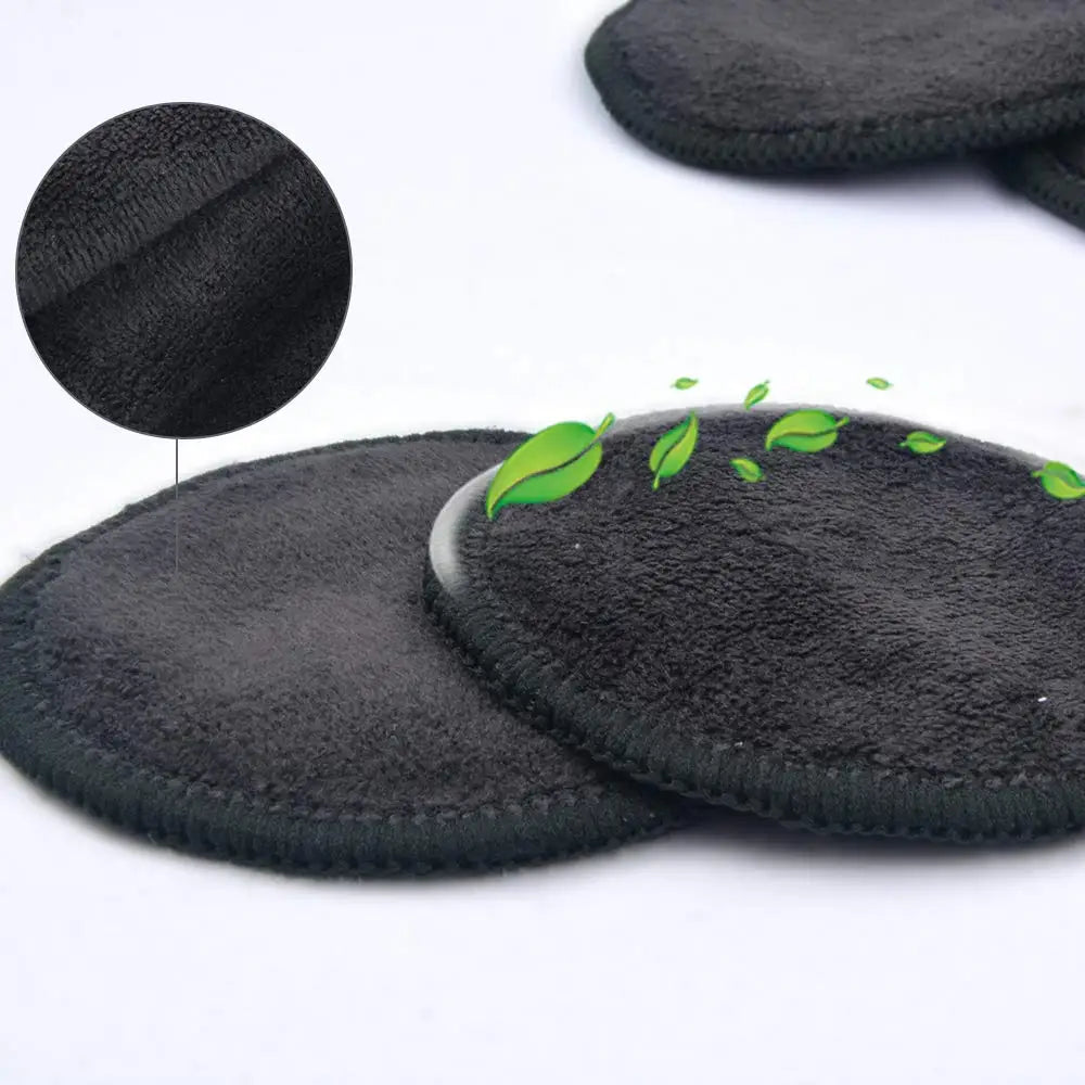 Black Bamboo Fibre Makeup Remover Pads — 10, 16 or 20-Pack | FOEONCO