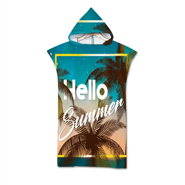 Bamboo Microfiber Hooded Beach Towel Poncho – Quick-Dry | 10 Colours