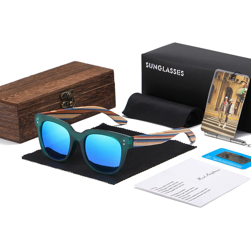 Wood Sunglasses – Polarized UV400 Lenses | Unisex Pilot Style