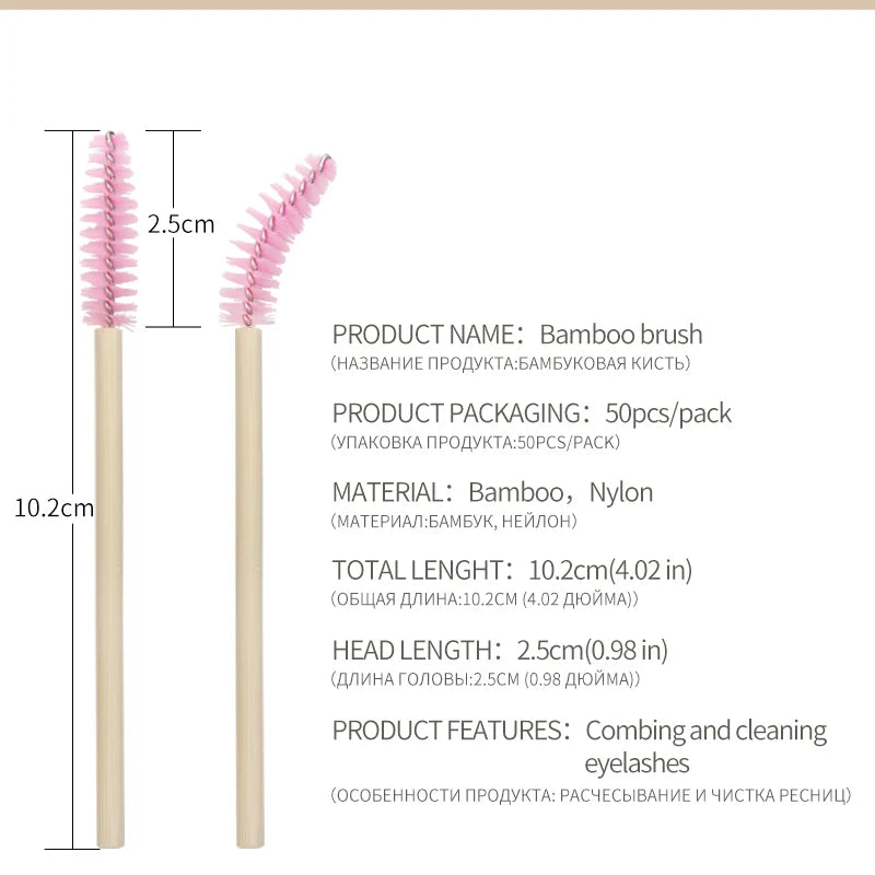 Disposable Mascara Wands & Eyelash Brushes — 50-Pack