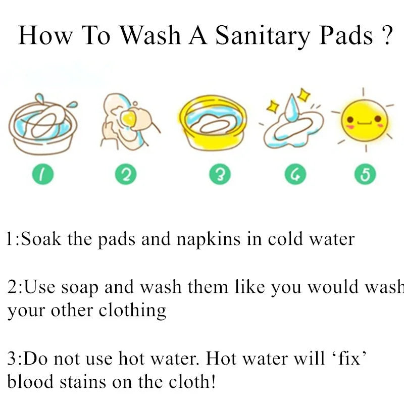 Reusable Bamboo Charcoal Cloth Menstrual Pads – Heavy Flow / Overnight | 10-Pack