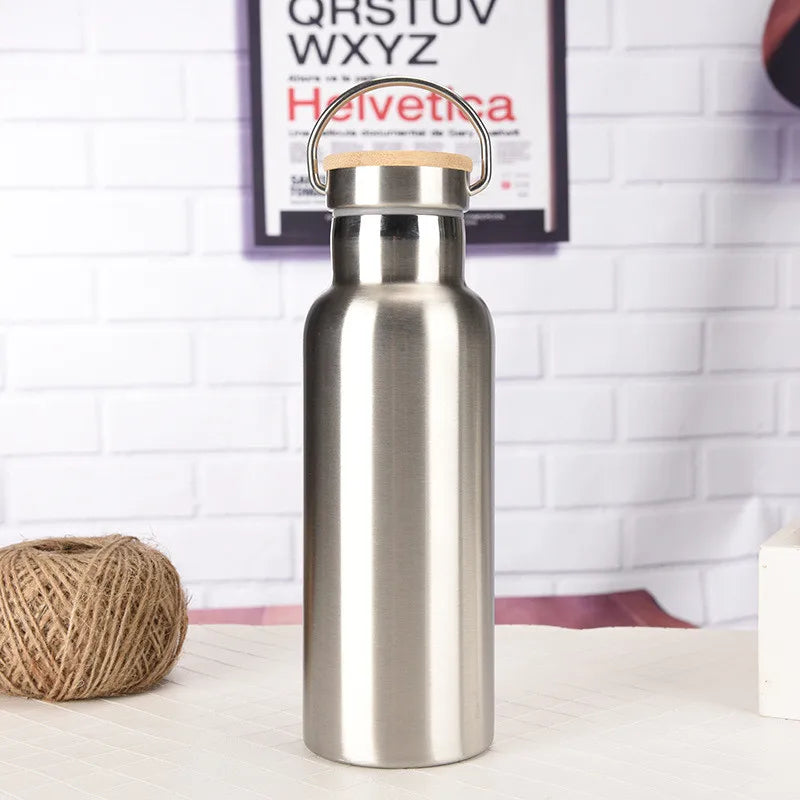 BenRussell Stainless Steel Vacuum Flask with Bamboo Lid – 350ml to 1000ml