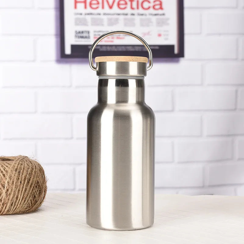 BenRussell Stainless Steel Vacuum Flask with Bamboo Lid – 350ml to 1000ml