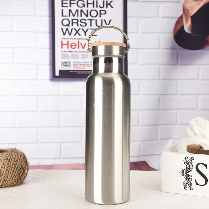 BenRussell Stainless Steel Vacuum Flask with Bamboo Lid – 350ml to 1000ml