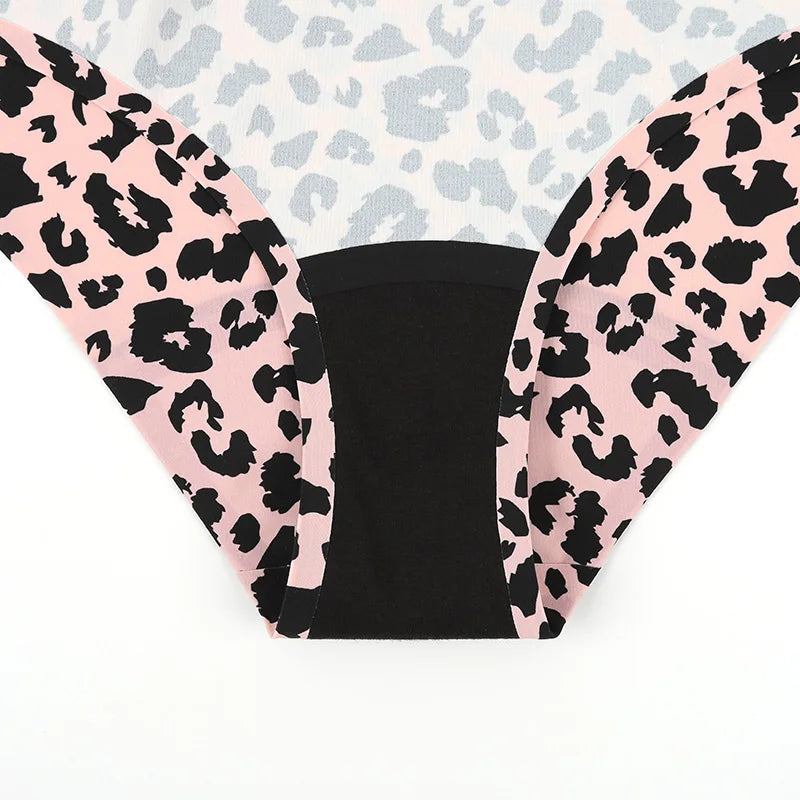 Seamless Low-Rise Period Underwear – 4-Layer, Solid & Leopard Print | S–XXL