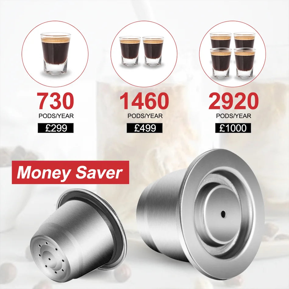 Reusable Stainless Steel Coffee Capsule — Compatible with Nespresso Machines