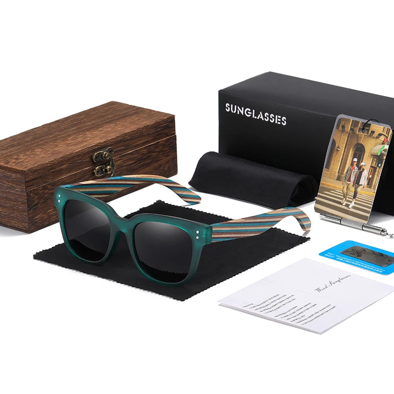 Wood Sunglasses – Polarized UV400 Lenses | Unisex Pilot Style