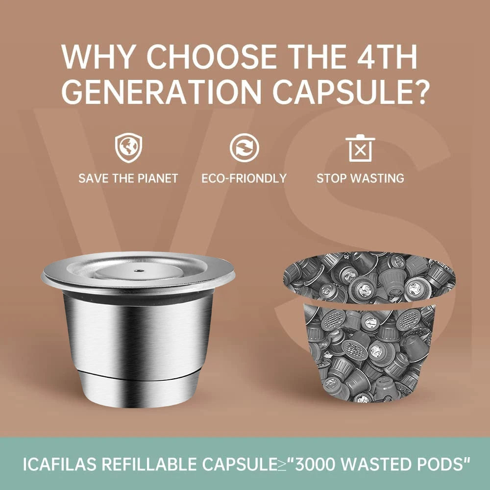 Reusable Stainless Steel Coffee Capsule — Compatible with Nespresso Machines