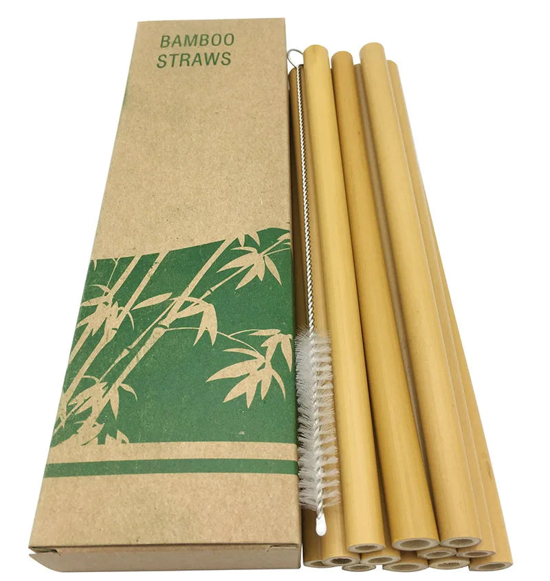 Reusable Bamboo Drinking Straws – Biodegradable & Compostable Eco Straw Set