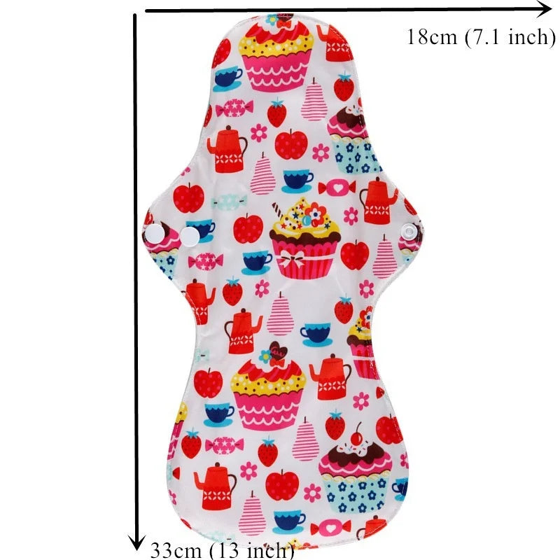 Reusable Bamboo Charcoal Cloth Menstrual Pads – Heavy Flow / Overnight | 10-Pack