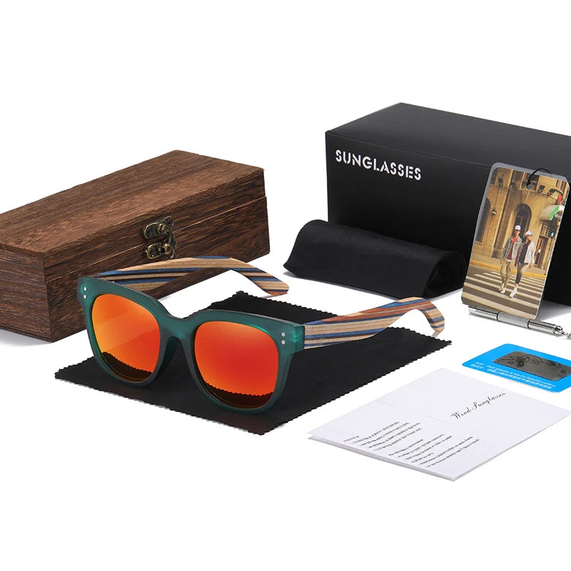 Wood Sunglasses – Polarized UV400 Lenses | Unisex Pilot Style