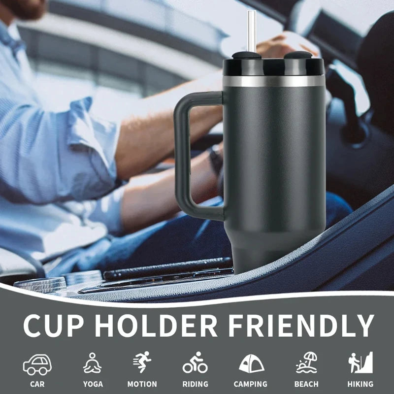 Watersy 40oz Insulated Tumbler with Handle – Stainless Steel | 10 Colours
