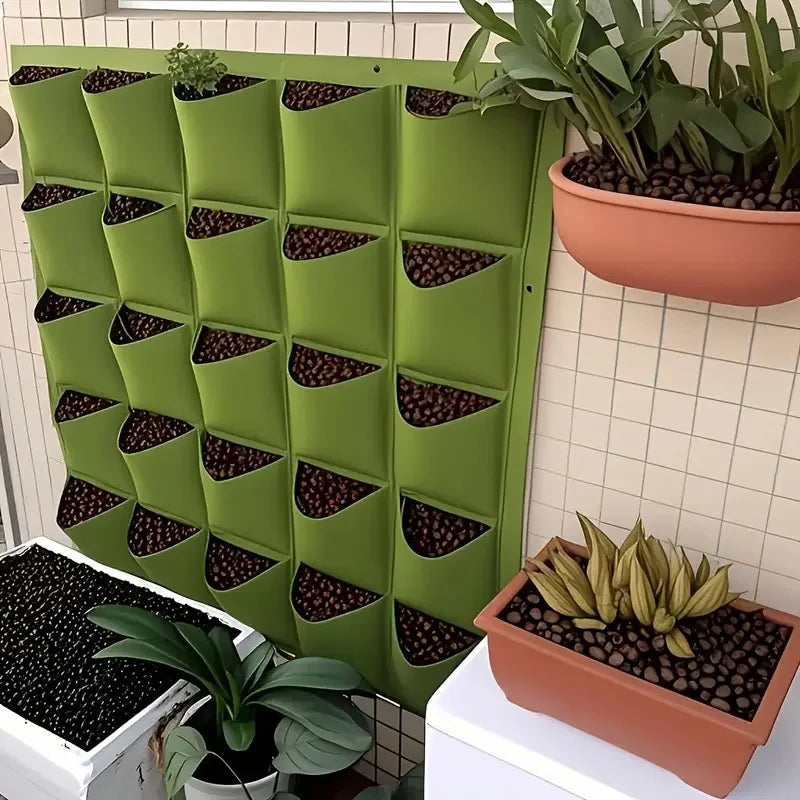 18-Pocket Vertical Garden Planter Bag — Wall-Mounted, Indoor & Outdoor