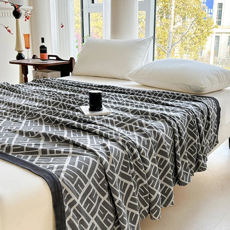 Bamboo Throw Blanket – Lightweight & Breathable | 3 Sizes | 9 Patterns