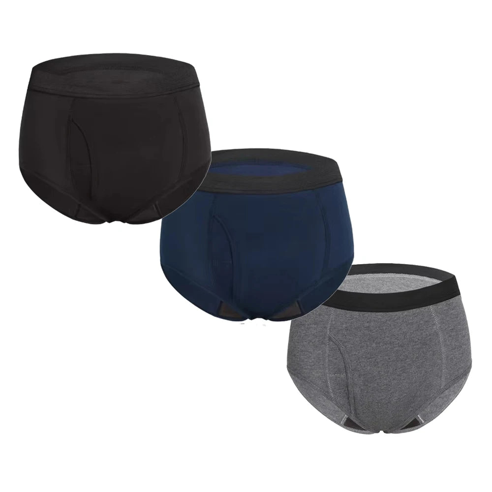 Men's Absorbent Incontinence Boxer Briefs | Cotton & Elastane | Reusable | S–4XL