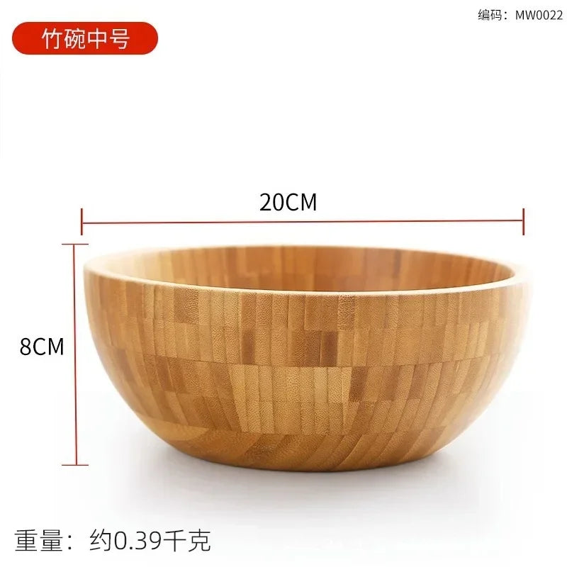 Natural Bamboo Mixing & Salad Bowl – No Paint, No Wax | 3 Sizes