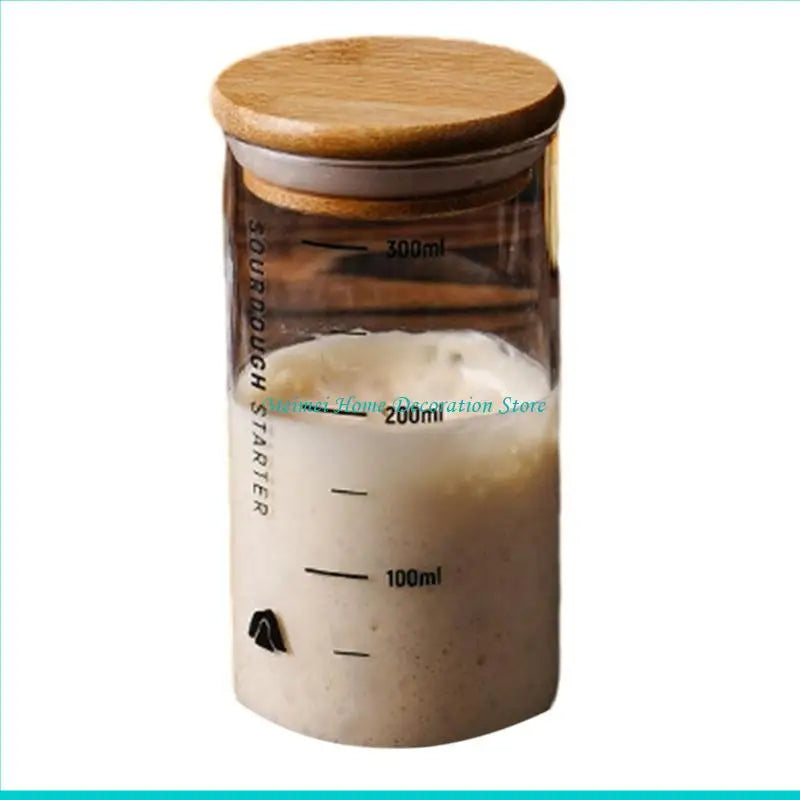 GTERUKM Glass Sourdough Starter Jar | Wide Mouth Fermentation Container | 3 Sizes