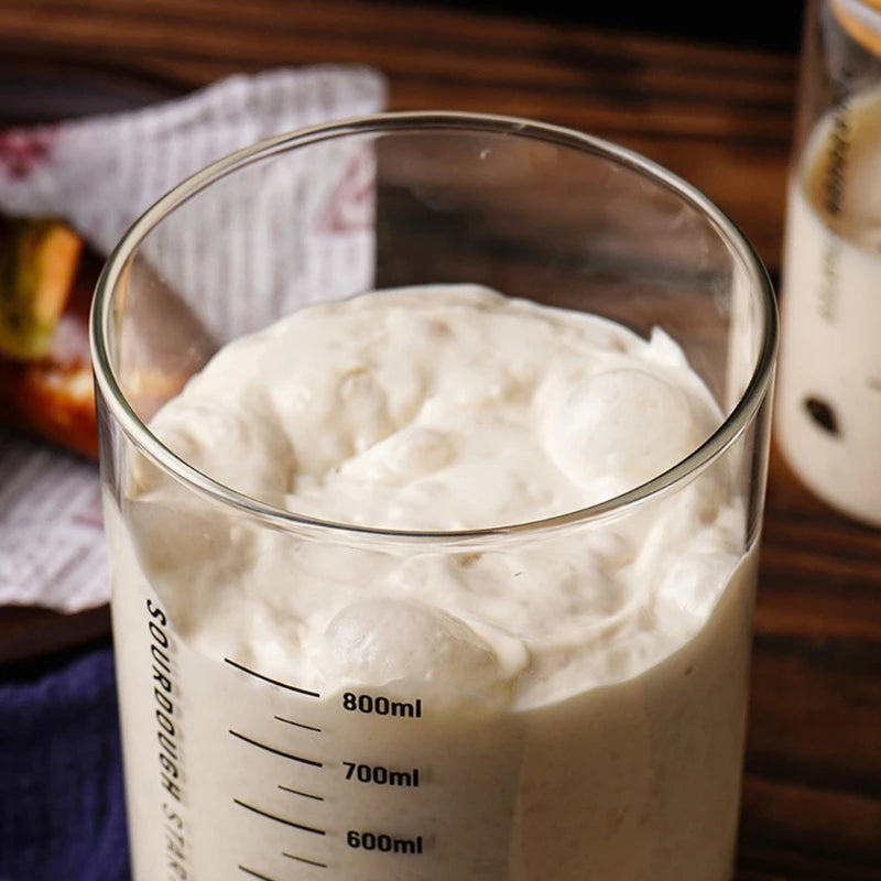 GTERUKM Glass Sourdough Starter Jar | Wide Mouth Fermentation Container | 3 Sizes