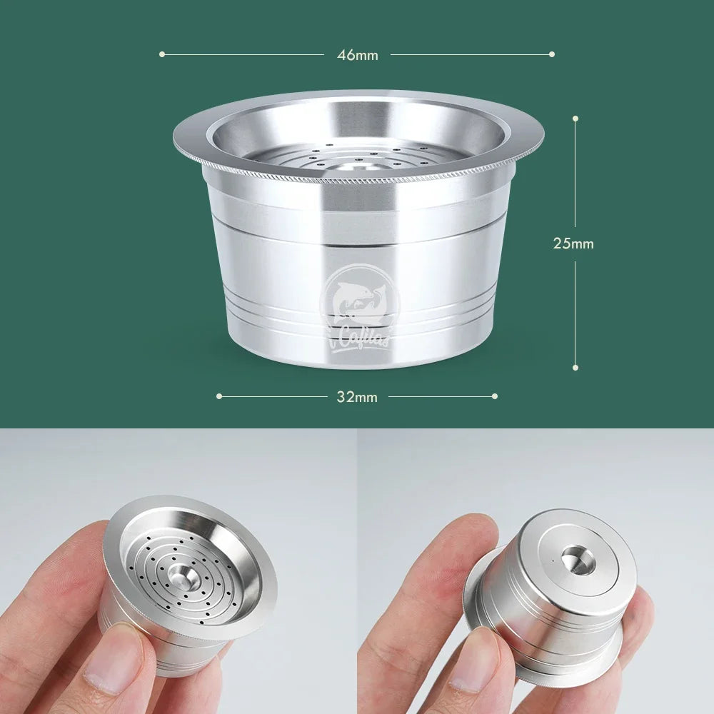 ICAFILAS Stainless Steel Refillable Reusable Coffee Capsules for Cafissimo PURE/K FEE for Caffitaly and Tchibo Machines