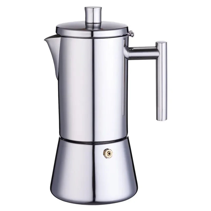 Thickened Stainless Steel Moka Pot | 300ml | Induction & Gas | Italian Stovetop Espresso