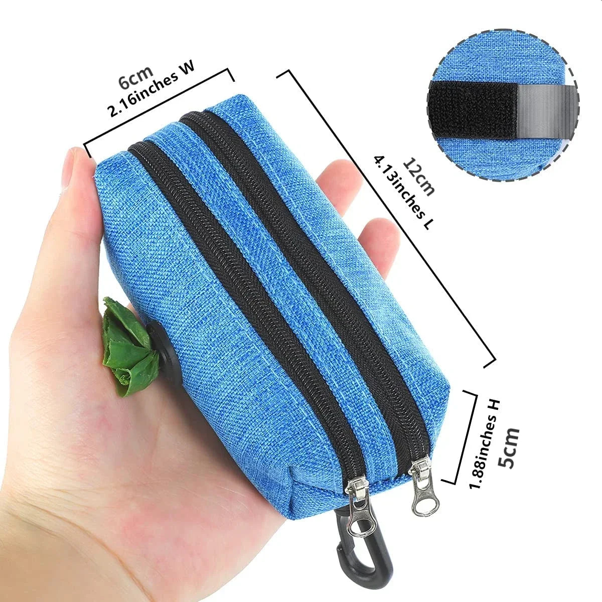 Dog Waste Bag Dispenser with Two Pockets