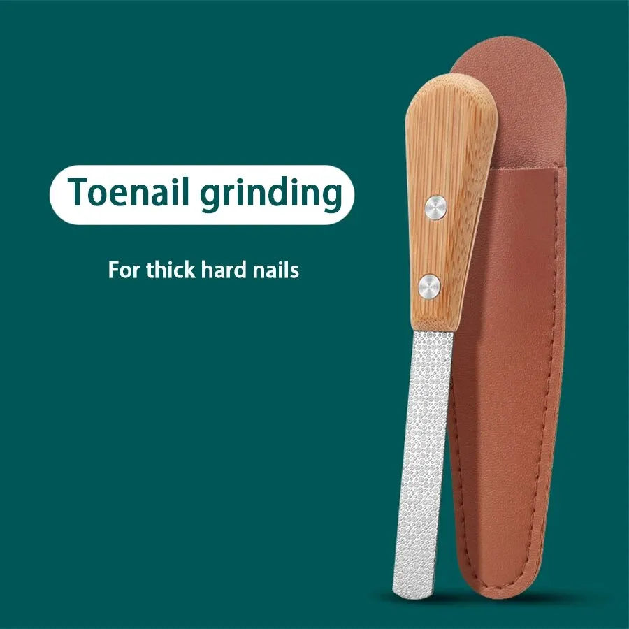 Stainless Steel Nail File with Bamboo Handle | Double-Sided