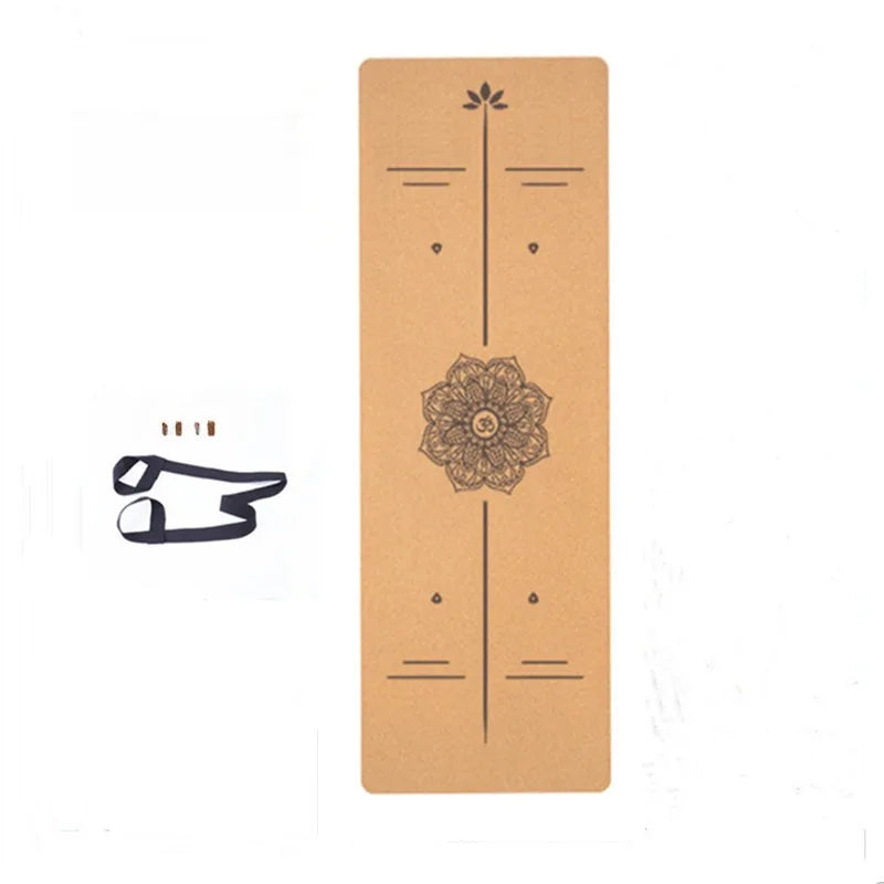 5 mm Natural Rubber Yoga Mat with Carry Strap for Yoga and Pilates