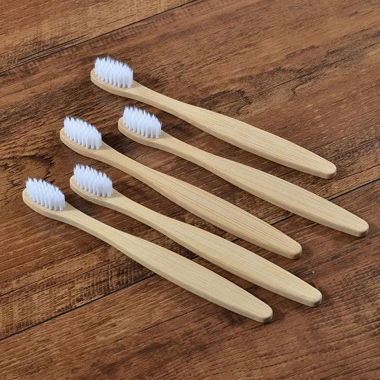 Kids Bamboo Toothbrushes | Soft Nylon Bristles | 10-Pack