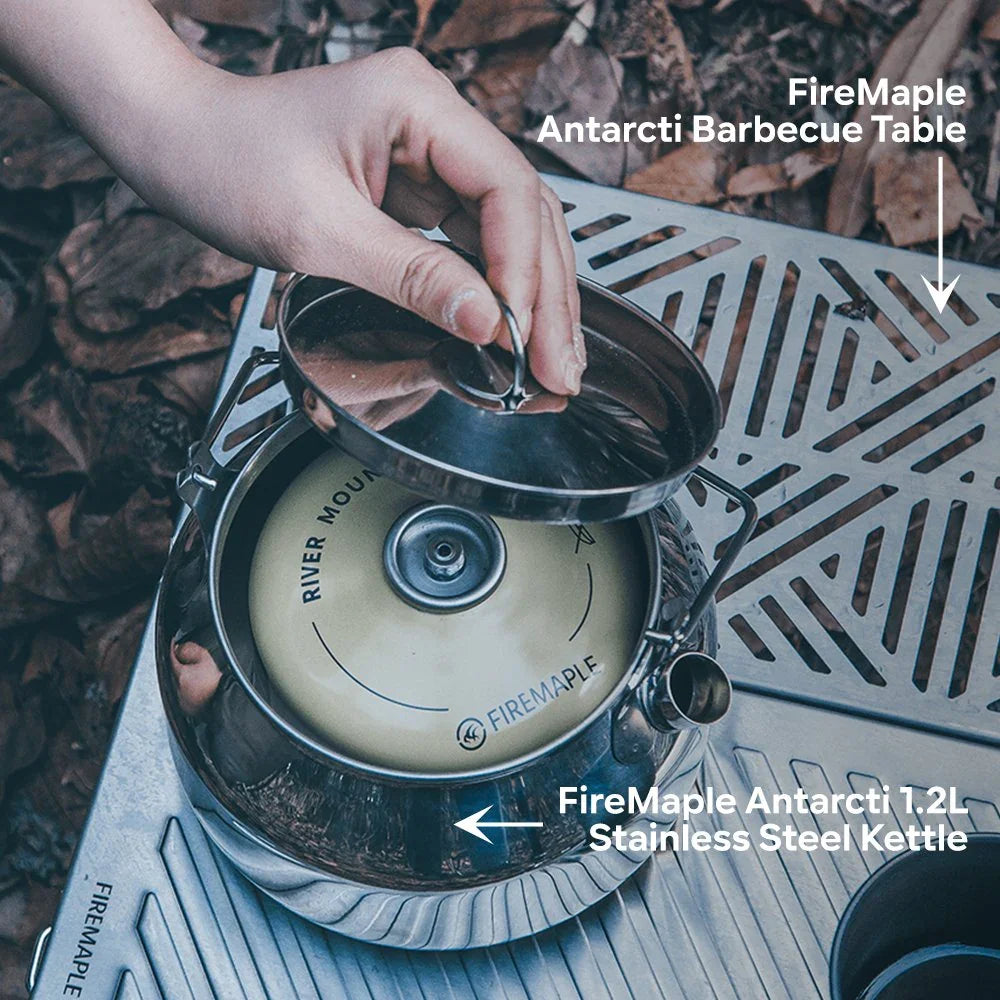 Fire Maple Antarcti 1.2L Camping Kettle | 304 Stainless Steel | Foldable Handle | Backpacking & Bushcraft