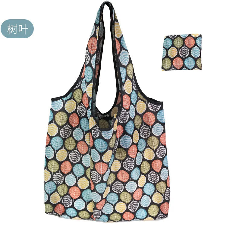 KindFuny Foldable Reusable Shopping Tote Bag – Large Eco-Friendly Grocery Bag | 32 Prints