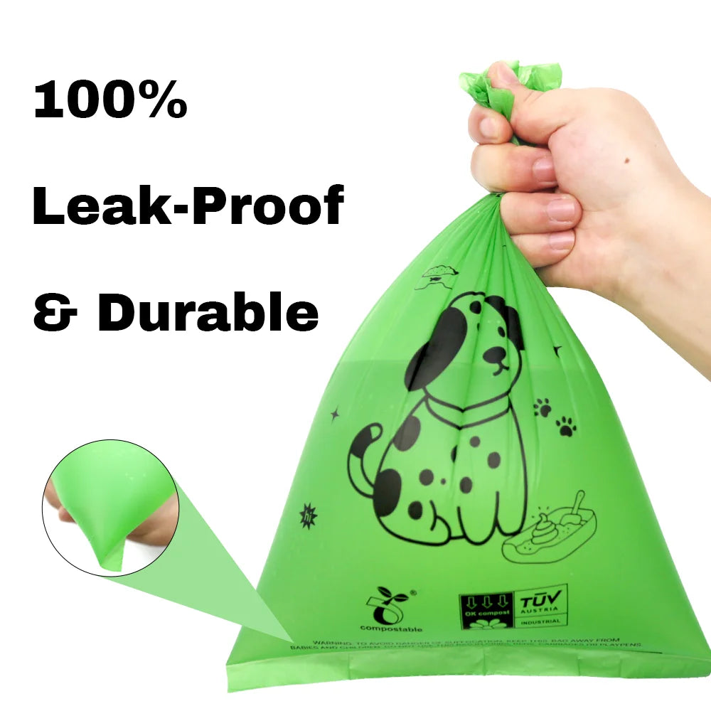 Biodegradable Dog Poop Bags with Dispenser | Certified Compostable | 8–36 Rolls