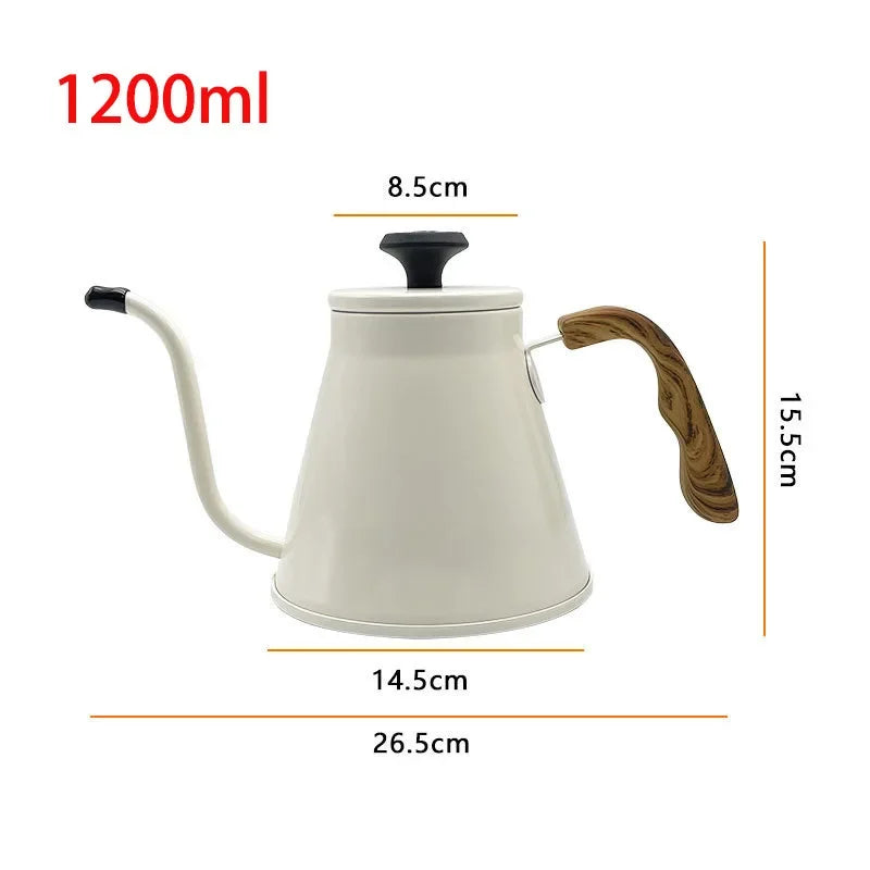 Stainless Steel Gooseneck Pour-Over Kettle with Built-In Thermometer – Hand Drip Coffee Pot