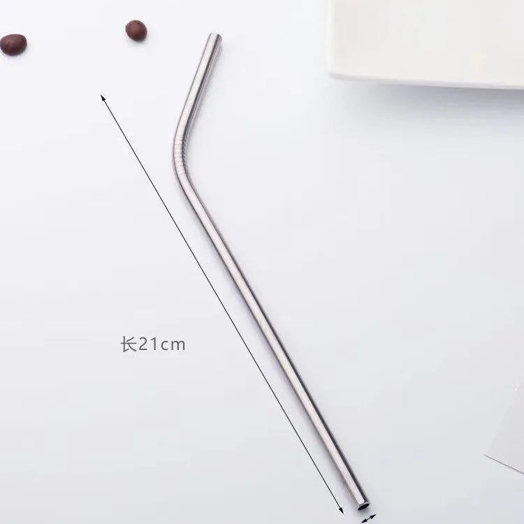 Reusable 304 Stainless Steel Drinking Straws – Straight & Curved | LFGB & BPA-Free | Single, 6-Pack & Set