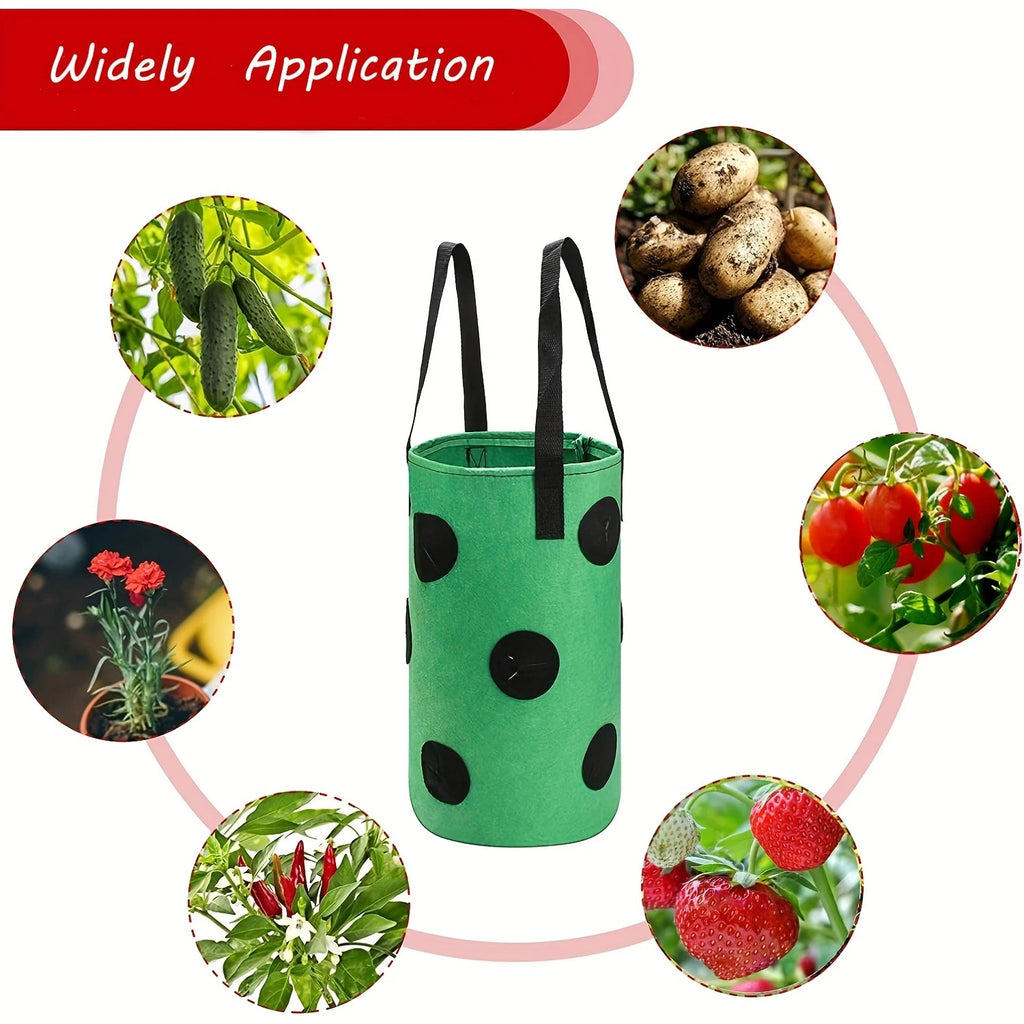12-Pocket Vertical Hanging Grow Bag — Non-Woven Felt Planter