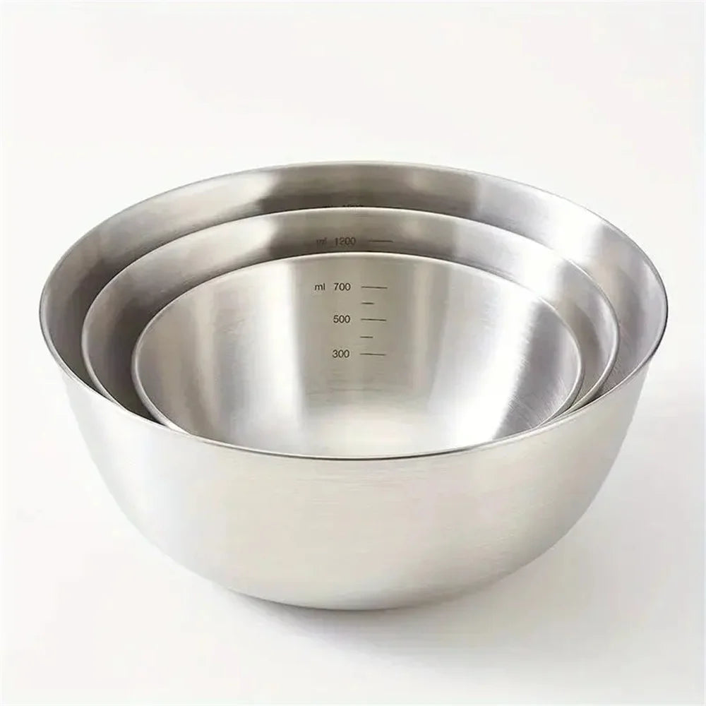 Stainless Steel Mixing Bowls, Single or 3-Size Set