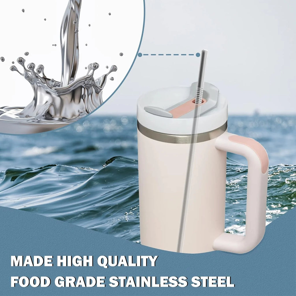 Reusable Stainless Steel Straws with Cleaning Brush – Set of 6