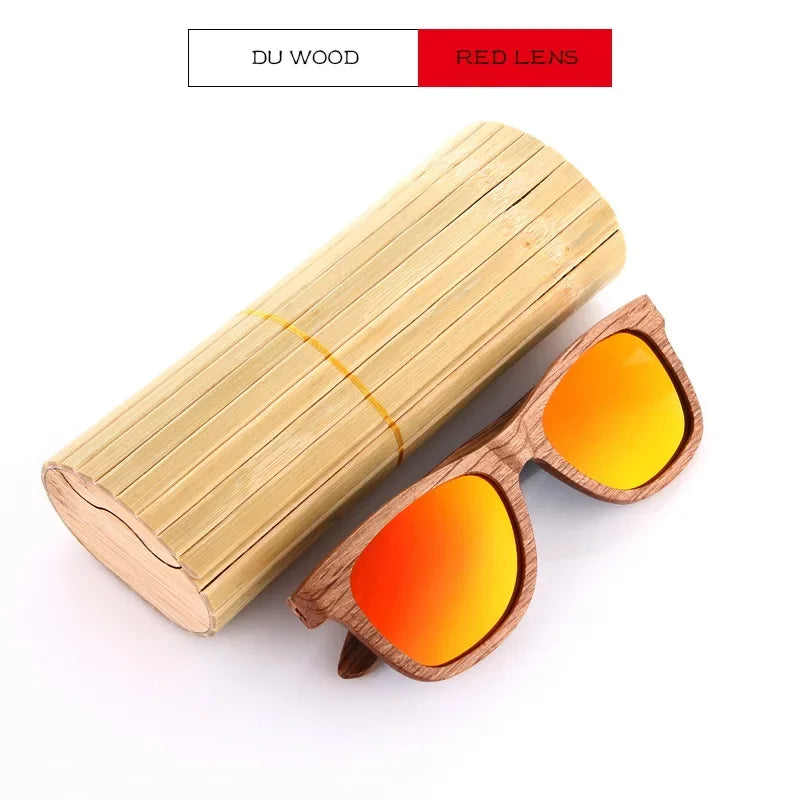 Bamboo Wood Polarized Sunglasses – UV400 Retro Pilot Style