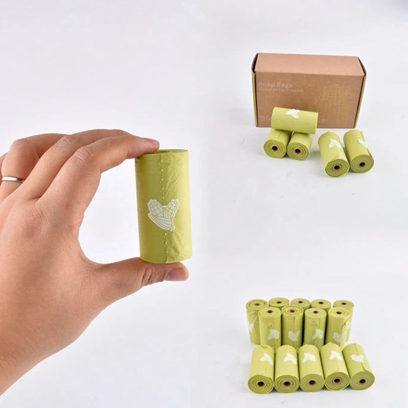 Biodegradable Compostable Pet Poop Bags – Corn Starch, PLA & PBAT | 1 to 24 Rolls